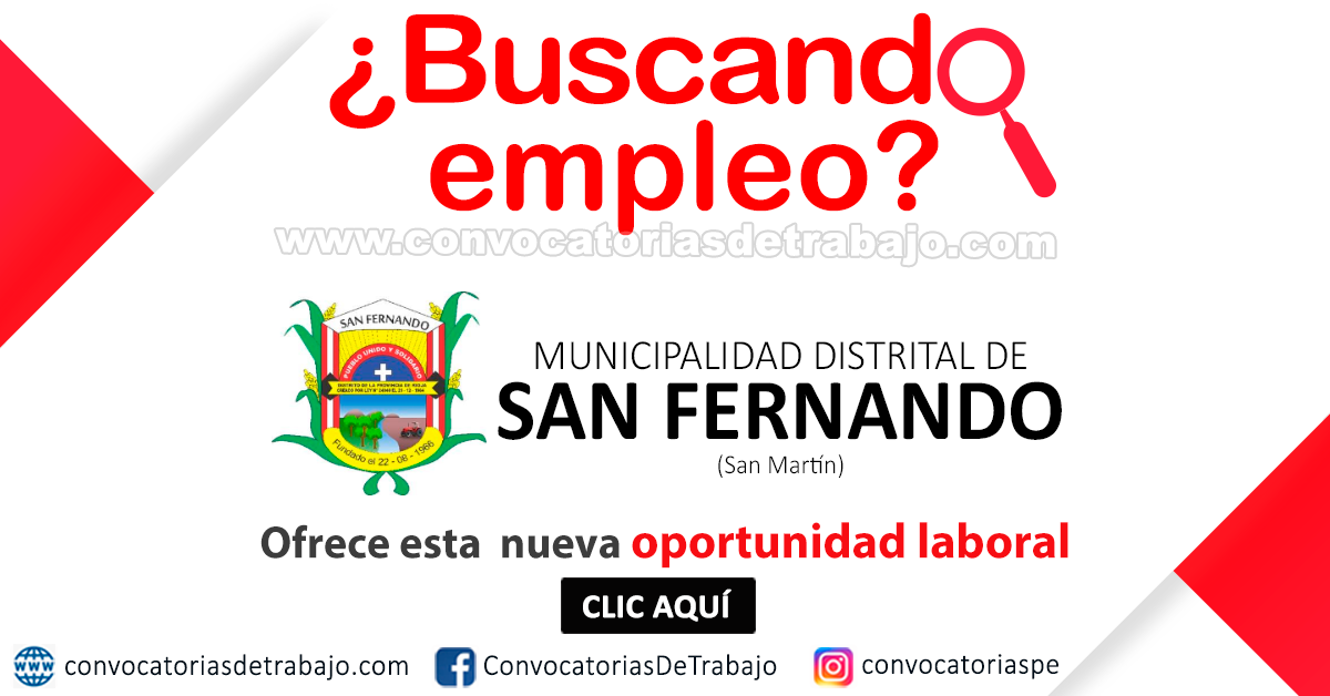 Municipalidad De San Fernando Convocatorias 2024 